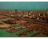 Birds Eye View Stadium Cleveland Ohio OH Chrome Postcard T21 - $2.63