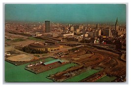 Birds Eye View Stadium Cleveland Ohio OH Chrome Postcard T21 - £2.10 GBP