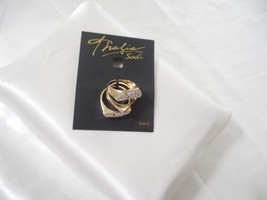 Thalia Sodi size 8 Gold-Tone 3-Pc. Set Pave Rings D110 - £8.31 GBP