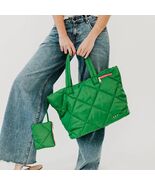 Presley Puffer Nylon Quilted Tote Bag With Pouch Emerald Green - €49,79 EUR