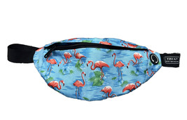 Womens TINYAT Flamingos Blue Waist Travel Fanny Pack Lightweight Adjustable - £14.80 GBP