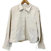 NEW Rag &amp; Bone Womens XL Natural Stripe Naval Chore Jacket Button Front Relaxed  - £107.01 GBP