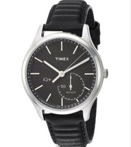 Timex Men&#39;s TW2P93200 IQ+ Move Activity Tracker Black Leather Strap Smartwatch - £44.17 GBP