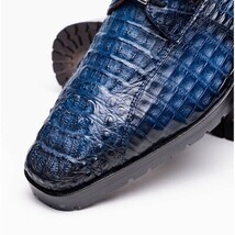 Men's Shoes genuine caiman crocodile skin Ragusa Stained Navy image 11