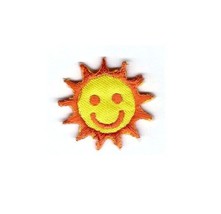 1.5X1.5&quot; Happy Face Sunshine IRON ON SEW ON PATCH embroidered smiley fac... - $6.64