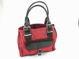 Womens Wilsons Leather  MAXIMA Red Suede Hand Bag Purse Magnetic  - £19.42 GBP