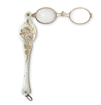 Vermeil Sterling French Victorian Lorgnette Glasses w/ Mother of Pearl (#J6860) - $1,133.55