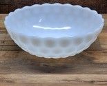 Vintage Anchor Hocking Milk Glass Bubble Scalloped Rim White Serving Bow... - £15.00 GBP