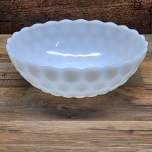 Vintage Anchor Hocking Milk Glass Bubble Scalloped Rim White Serving Bow... - £14.96 GBP