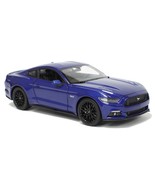 2015 Ford Mustang GT 5.0 1/24 Diecast Metal Model by Welly - BLUE - $29.69