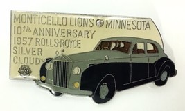 Monticello Lion&#39;s Club Minnesota 10th Anniversary 1957 Rolls Royce Lapel Pin - £19.14 GBP