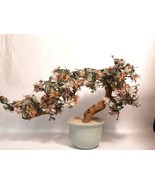 Vintage Mid Century Asian Floral Glass Tree in Planter Bonsai - £109.05 GBP