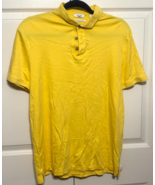 Calvin Klein Liquid Touch Polo Shirt Mens M Yellow Cotton Short Sleeve C... - $13.64 CAD
