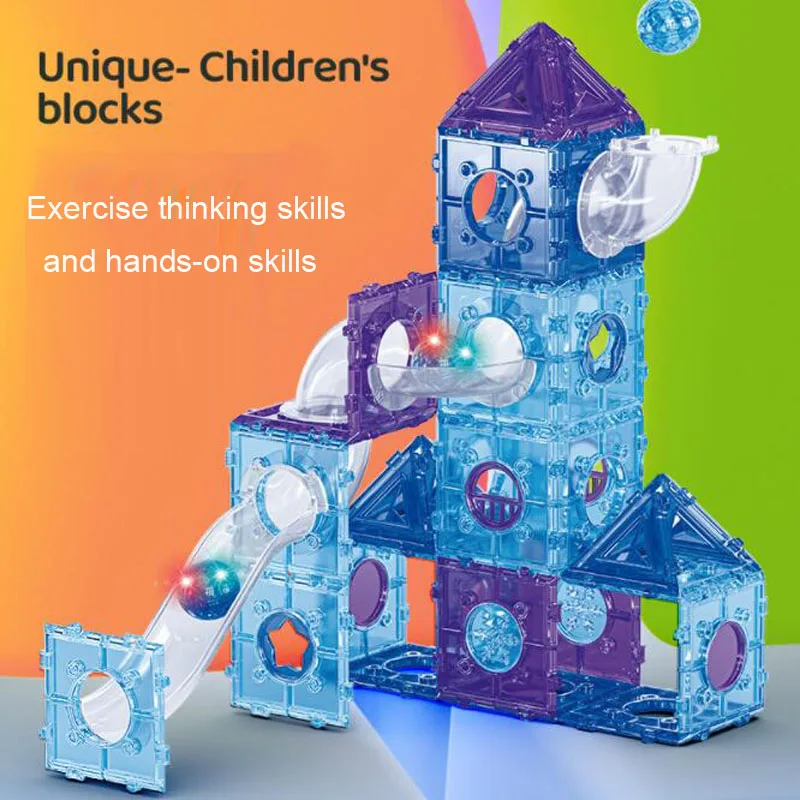 E non magnetic block plastic puzzle blocks children s pipe toys 3d track blocks toy for thumb200