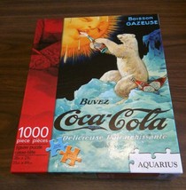 Coca Cola Polar Bear Puzzle 1000 Pieces Retro Finished Size 20&quot; x 27&quot; Aq... - £20.92 GBP