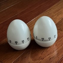 Lot Of 2 Egg Shaped Kitchen Timers Mechanical 60 Minute - £11.62 GBP