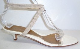 Pancaldi Size 9.5 Eur 39.5 FB3412 Beige White Heels Sandals New Womens S... - £109.05 GBP