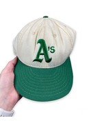 Vtg Oakland Athletics Hat Fitted Cap MLB Baseball A’s USA 7 1/8 American... - £20.82 GBP