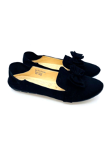 Victoria K Bow-Accent Round-Toe Slip-On Casual Flats - Black, US 10 - £16.30 GBP