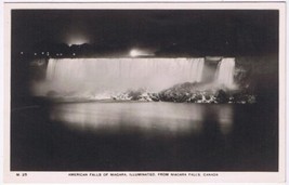 Postcard American Falls Of Niagara Illuminated From Niagara Falls Canada - £3.08 GBP