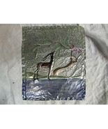 Antique Vintage Embossed ALUMINUM ANTELOPE plaque handmade ART relief - $559.49 MXN