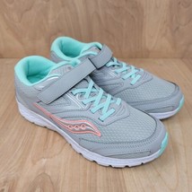 Saucony Cohesion 12 LTT Girls Youth Sneakers Sz 7W Gray/Turquoise Athlet... - $41.87