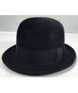 Borsalino Diamante Augusta Bowler Hat Black Wool Felt Size  7 1/4 Made i... - $99.95