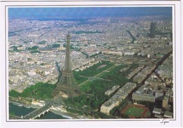 France Postcard Paris Eiffel Tower &amp; Champ de Mars Aerial - £2.29 GBP