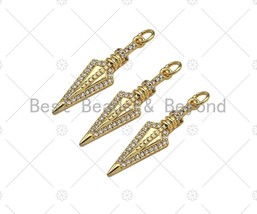 Gold Filled CZ Micro Pave Arrows Shape Pendant, 18K Gold Filled Arrowhead - $3.50