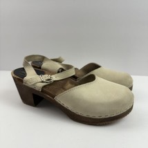 Sandgrens Swedish Clogs Handcrafted Leather Sandal Wooden Shoe Sz EU40 US 9-9.5 - £67.22 GBP