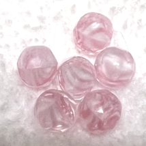 7 Vintage Art Glass Beads Pink White Striped Incased in Clear Glass 3/8"... - $6.44 7 Vintage Art Glass Beads Pink White Striped Incased in Clear Glass 3/8"... - $6.44