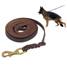 STG Genuine Leather Durable Dog Leash 7 Foot Long 1.2&quot; W Dog Training Leash - $28.01