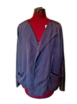 Lucky Brand Jacket Blue Women Size Medium Draped Open Front Pockets - £18.68 GBP