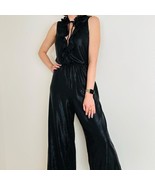 NWT ZAC Zac Posen Black Jumpsuit Metallic Black Wide Leg Size 4 Retails ... - $270.79 CAD