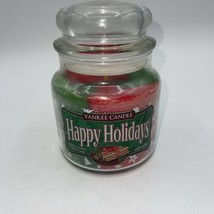 Yankee Candle Happy Holidays Swirl Jar  Balsam &amp; Cedar Cinnamon 12 Oz Rare - £22.90 GBP