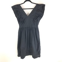 Vero Moda Dress A Line Ruffle Cotton V Neck Sleeveless Black Size L - £11.58 GBP