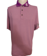 FootJoy Men&#39;s Golf Shirt Old Hawthorne Purple/White Striped Medium - £33.64 GBP