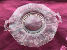 Pink Depression Glass 2-Handled Etched Tray - £13.83 GBP