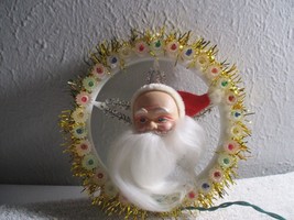 Vintage Santa Tree Topper Wreath Little Prince 3-Way Blinking Lights tested - £21.05 GBP