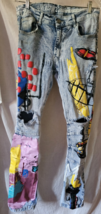 Rare Men's Reason New York Jeans Size 32/30 Paint Graphic Symbols Distre... - $34.99