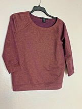 Marc by Marc Jacobs Womens Sz S Burgundy Sparkle Shirt Top Holiday 3/4 s... - £21.65 GBP
