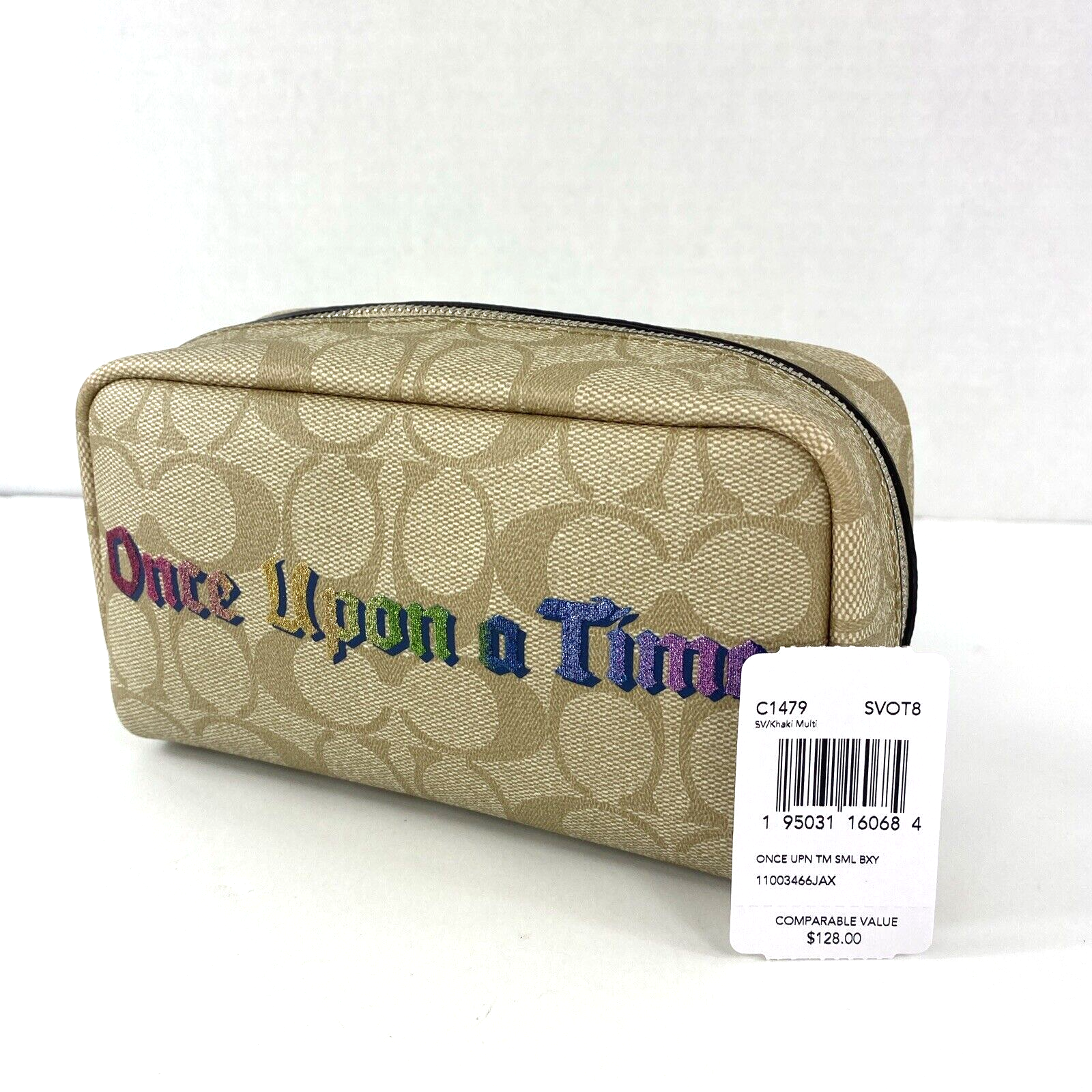 Coach Cosmetic Bag Disney Signature Canvas Once Upon A Time Small Boxy 1479 M5 - $49.49