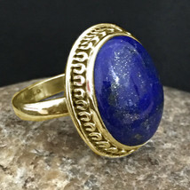 925 Sterling Silver Lapis Lazuli Sz 2-14 Gold/Rose Gold Plated Ring RSV-1226 - £27.70 GBP+