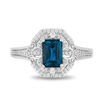 Enchanted Disney Cinderella Ring 1/6 TCW Created Blue Topaz Ring Engagement Ring - £94.75 GBP
