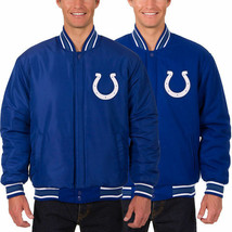 Indianapolis Colts JH Design Wool Reversible Jacket Embroidered Logos Royal - £143.87 GBP