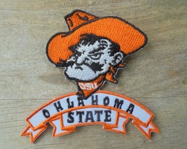 NCAA Oklahoma State Cowboys Pistol Pete Mascot Logo Iron On Embroidered Patch - £5.30 GBP