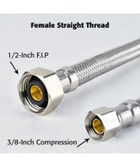 36&quot; Stainless Steel Braid Faucet Supply Line 3/8&quot; Compression x 1/2&quot; FIP... - €27,79 EUR