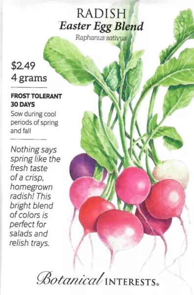 Radish Easter Egg Blend Vegetable Seeds - Botanical Interests 12/24 Fresh Garden - $8.50