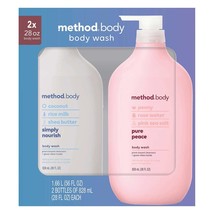 Method Body Wash Shower Gel For Women Ladies Bath Soap Coconut Peony 28oz ~ 2 Pk - £26.73 GBP