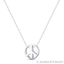 Peace Sign Charm Hippie Movement Symbol 925 Sterling Silver 11mm (0.35&quot;) Pendant - £11.25 GBP+